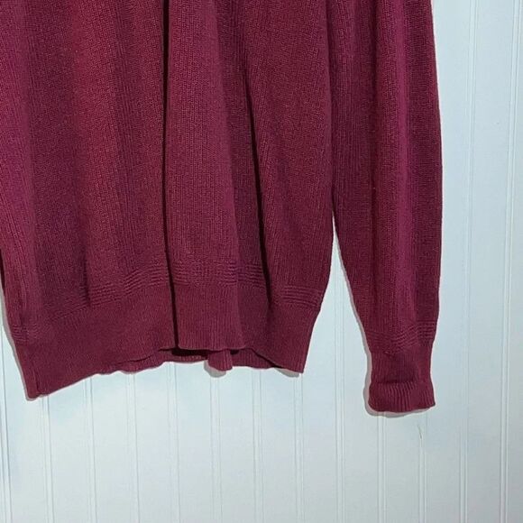 LL Bean Button VNeck Sweater Men 2XL Long Wine Long Sleeve CabinCore GrandPaCore - Picture 5 of 10
